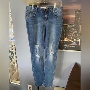 Vintage 90s RSQ Jeans Womens Juniors Size 5 Ibiza Skinny Distressed Blue